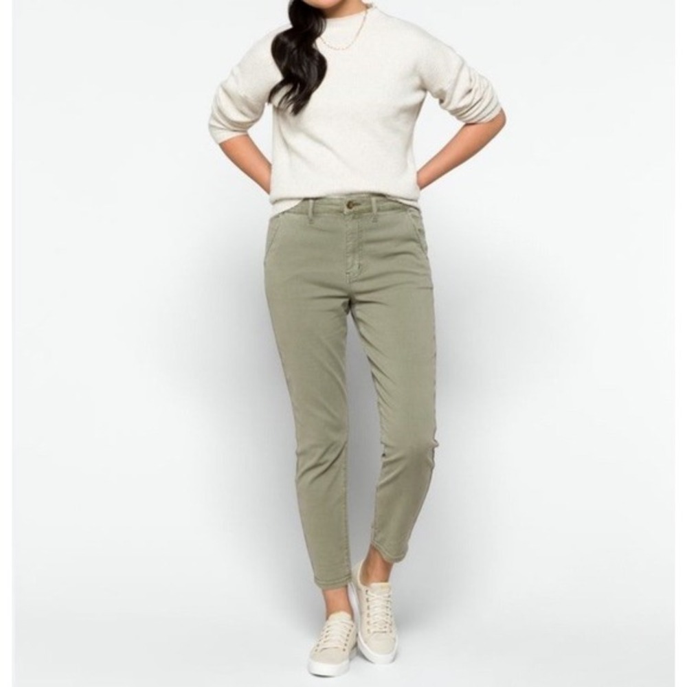 Olive Green Anthropologie Cuffed Ankle Pants Womens Size 28 Fall Casual‎